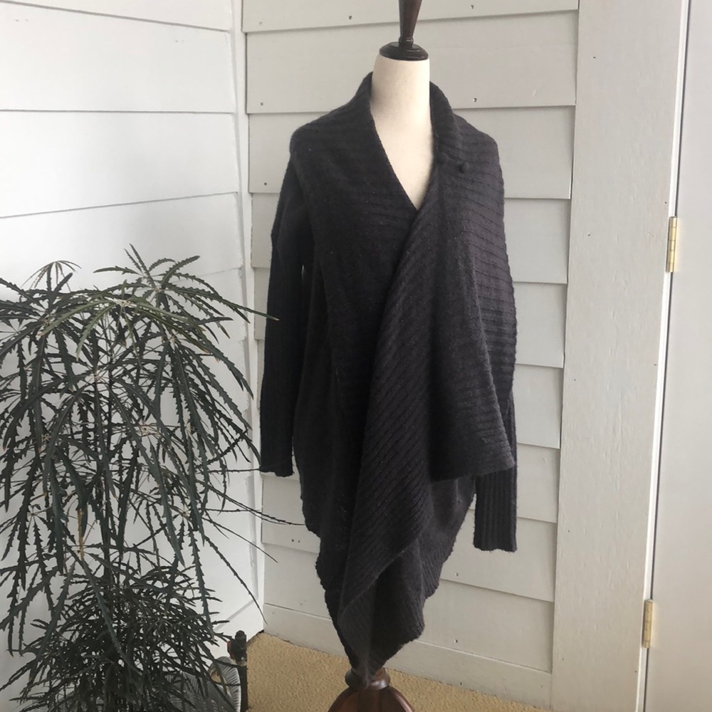 Jennifer Lopez gray asymmetrical cardigan size Small